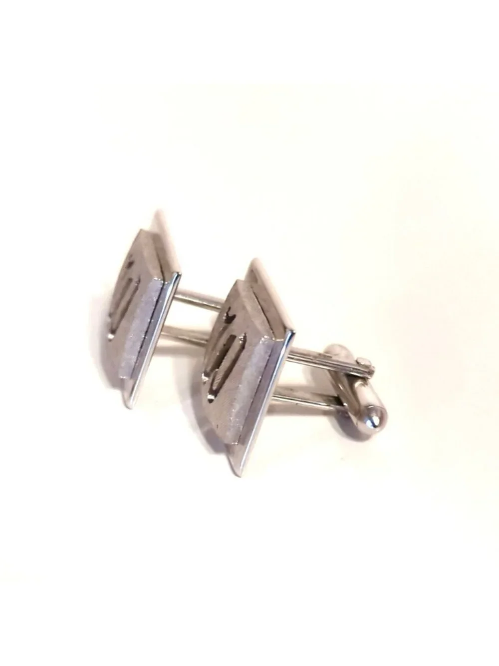 Swank Silver Tone Monogram W Cufflinks Tie Tack Set Vintage